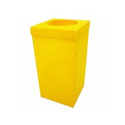 Geri Dönüşüm Atık Kutusu 35x35x70 cm Sarı Plastik